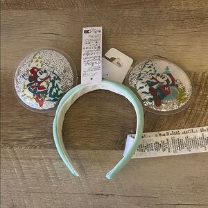 Mickey Mouse Headband with Ears - Christmas Snowglobe